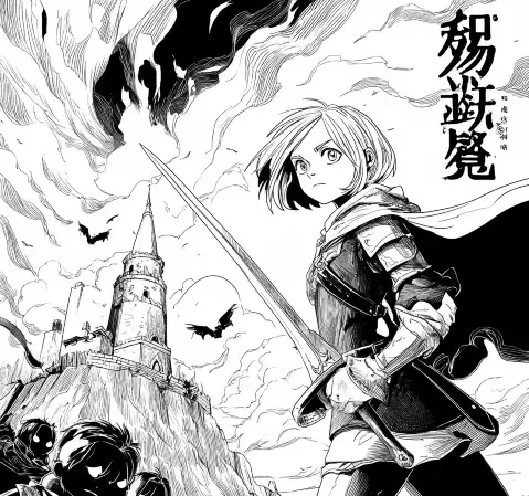 黑执事恋爱漫画封面：花园中的对视